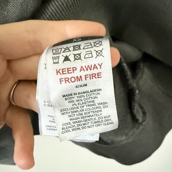 Gymshark Premium Legacy 1/4 Zip Long Sleeve Cotton Sweatshirt in Washed Black XS - Picture 7 of 7